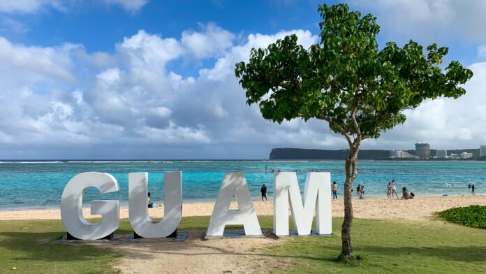 A big GUAM sign at Ypao Beach