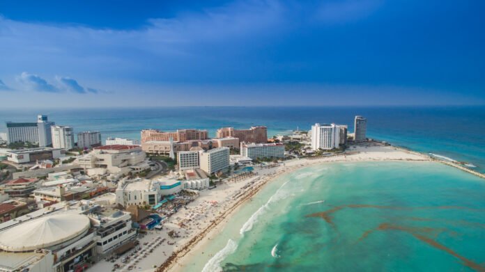 Cancun Strand Luftbild